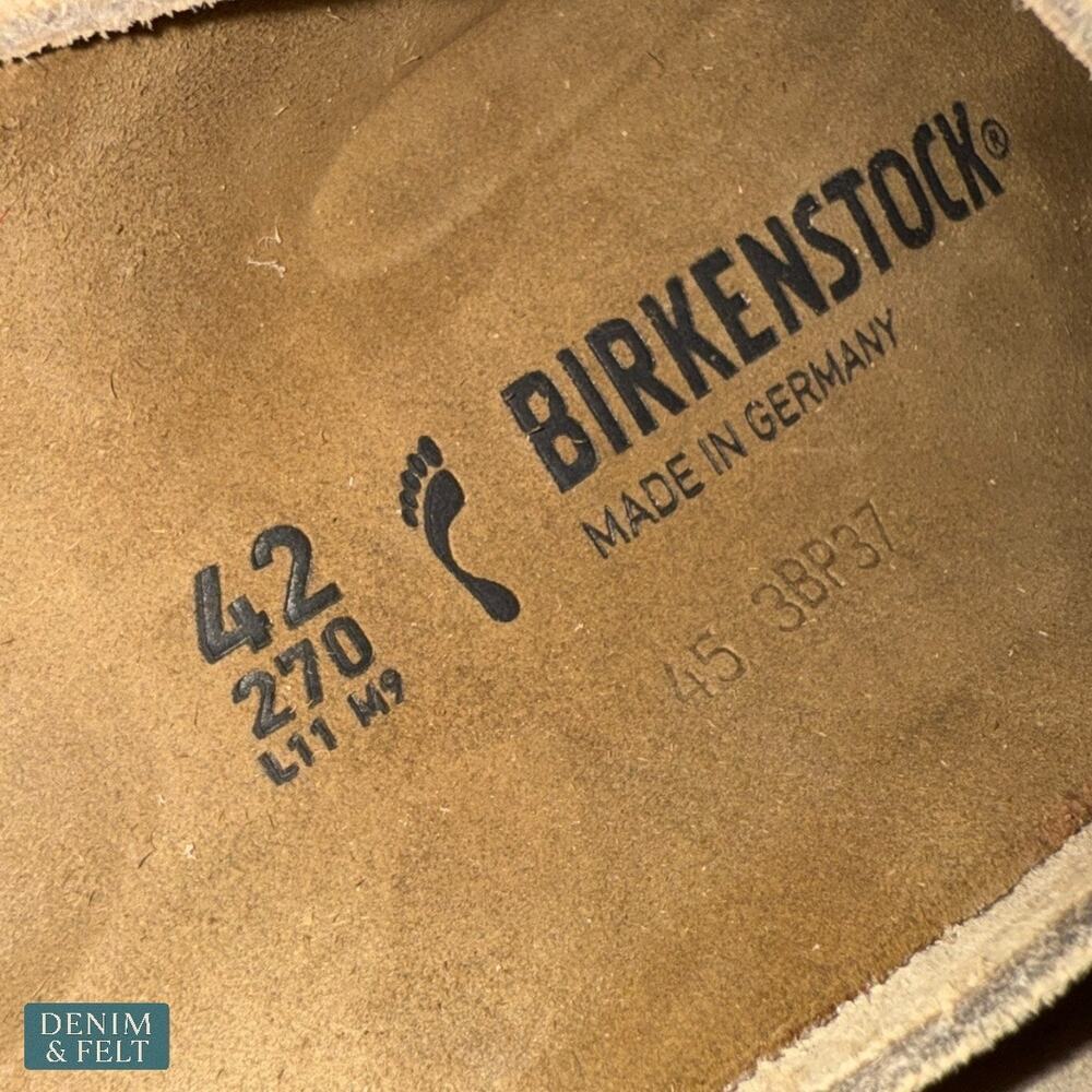 NEW Birkenstock Boston Emboss Dots New Beige Suede Clogs 42 Narrow Fit Comfort - Picture 16 of 16